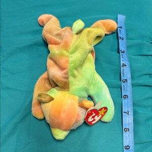 Ty Tie-Dye Lizard Plush in Orange, Yellow, Green
